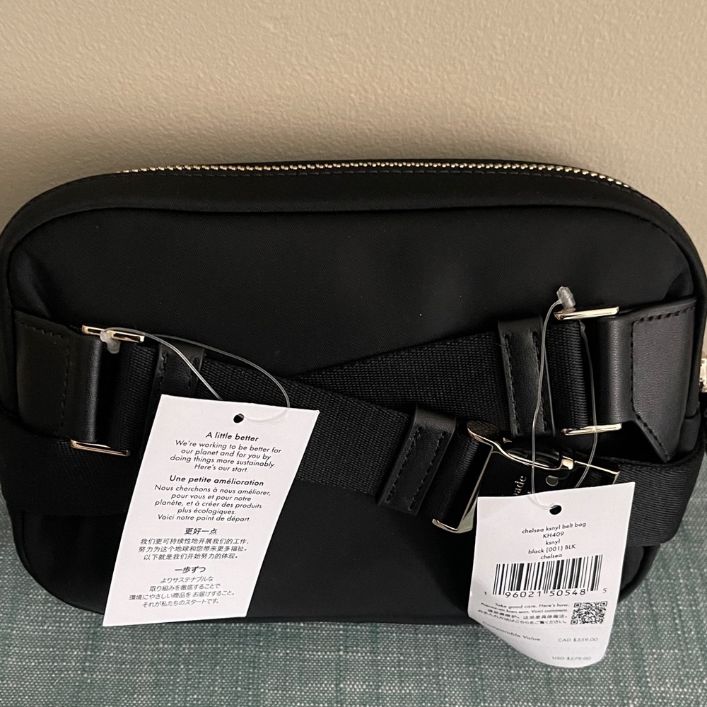 NWT-kate spade Black Crossbody Belt Bag - Picture 3 of 7